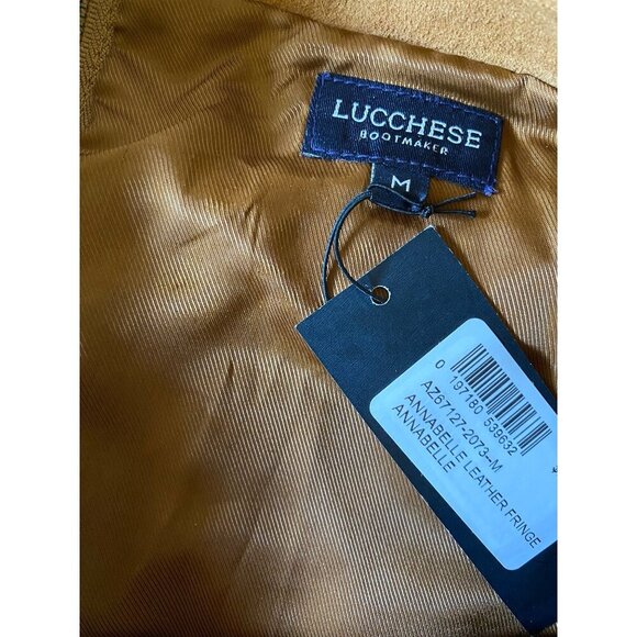 Lucchese Annabelle Lamb Leather Fringe Skirt Cinnamon Tan Suede Size M NWT - Picture 9 of 15